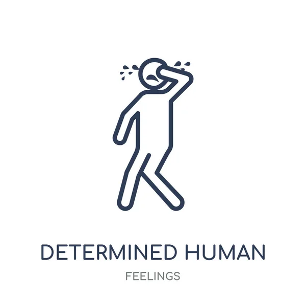 Determinado Icono Humano Diseño Símbolo Lineal Humano Determinado Colección Feelings — Vector de stock