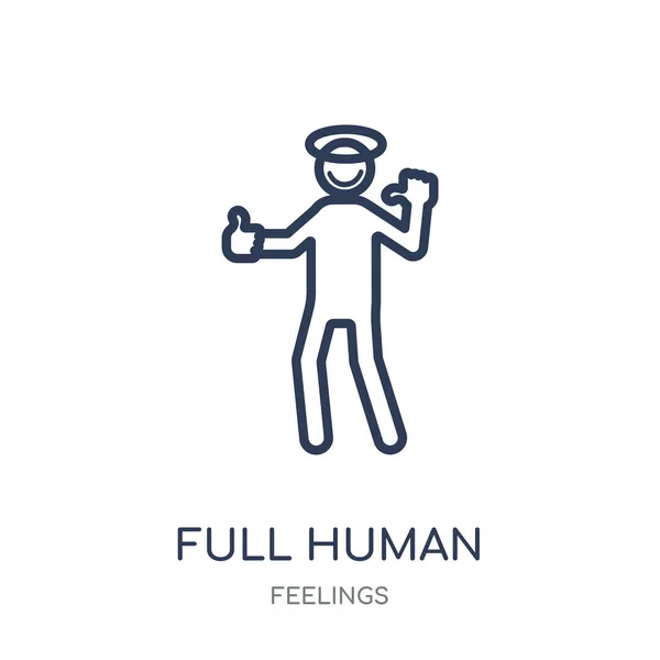 Icono Humano Completo Diseño Símbolo Lineal Humano Completo Colección Feelings — Vector de stock