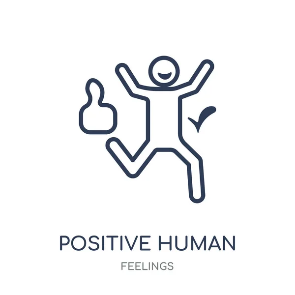 Icône Humaine Positive Conception Symboles Linéaires Humains Positifs Collection Feelings — Image vectorielle
