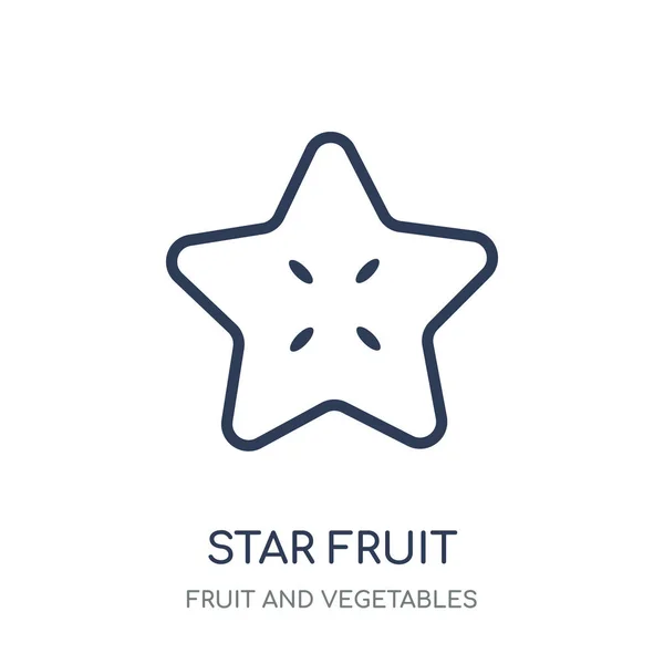 Icono Fruta Estrella Diseño Símbolo Lineal Fruta Estrella Colección Frutas — Vector de stock