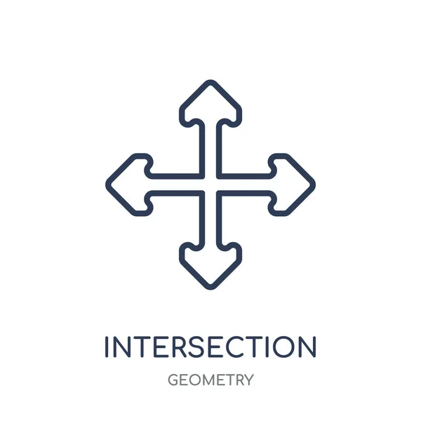 Ícone Intersecção Design Símbolos Lineares Intersecção Coleção Geometria Desenho Simples —  Vetores de Stock