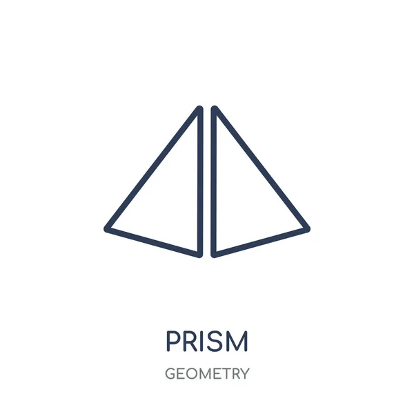 Icono Prisma Prisma Lineal Símbolo Diseño Colección Geometría Esquema Simple — Vector de stock