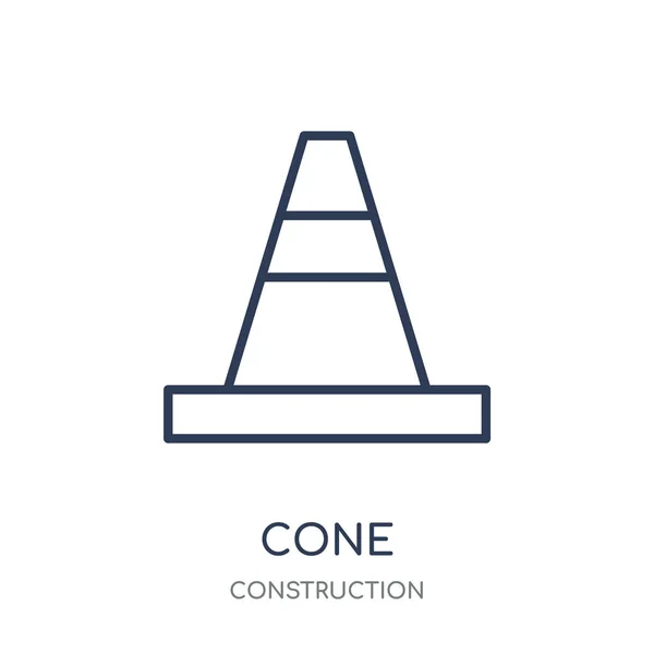 锥体图标 从建筑集合的 Cone 线性符号设计 简单的大纲元素向量例证在白色背景 — 图库矢量图片
