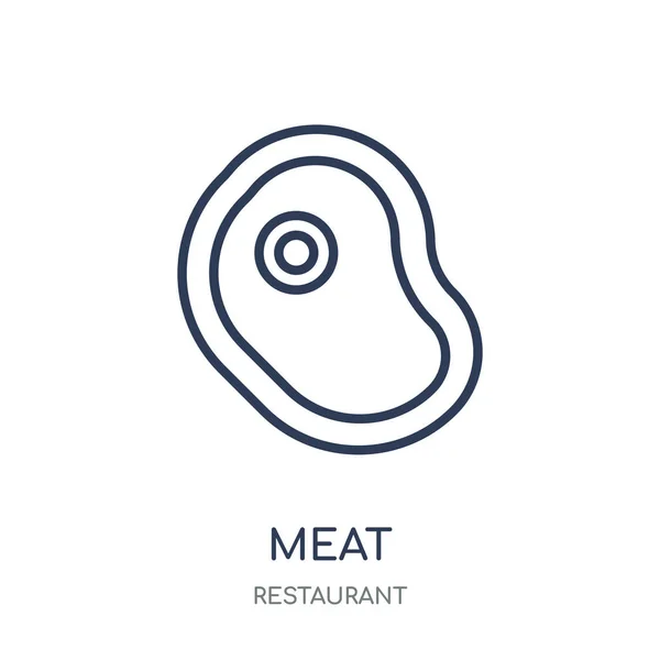 Icono Carne Diseño Símbolo Lineal Carne Colección Restaurant Esquema Simple — Archivo Imágenes Vectoriales