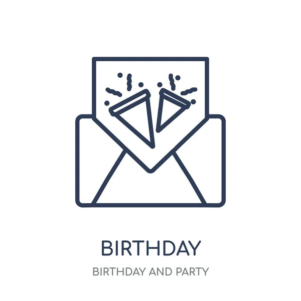Ikon Undangan Ulang Tahun Undangan Ulang Tahun Desain Simbol Linear - Stok Vektor