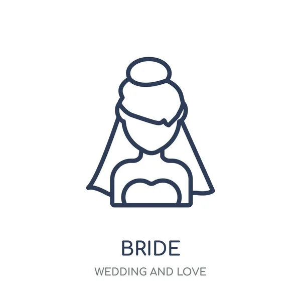 Bride Icon Bride Linear Symbol Design Wedding Love Collection Simple — ストックベクタ