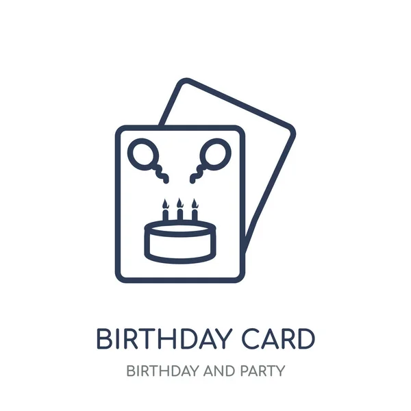 Γενέθλια Κάρτα Εικονίδιο Γενέθλια Κάρτα Σύμβολο Γραμμική Σχεδίαση Από Συλλογή — Διανυσματικό Αρχείο