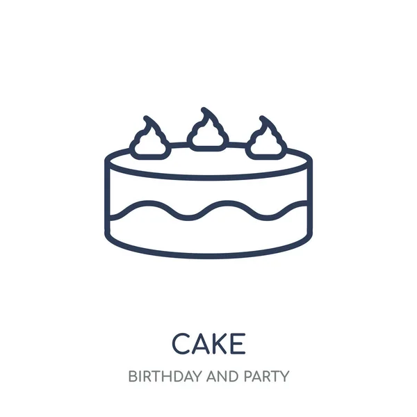 Ikon Kue Desain Simbol Linear Kue Dari Koleksi Birthday Party - Stok Vektor