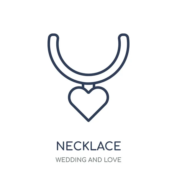 Icône Collier Collier Design Symbole Linéaire Collection Mariage Amour Illustration — Image vectorielle