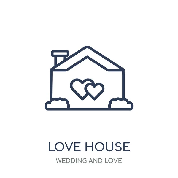 Liebe Haus Ikone Love House Lineares Symboldesign Aus Der Hochzeits — Stockvektor