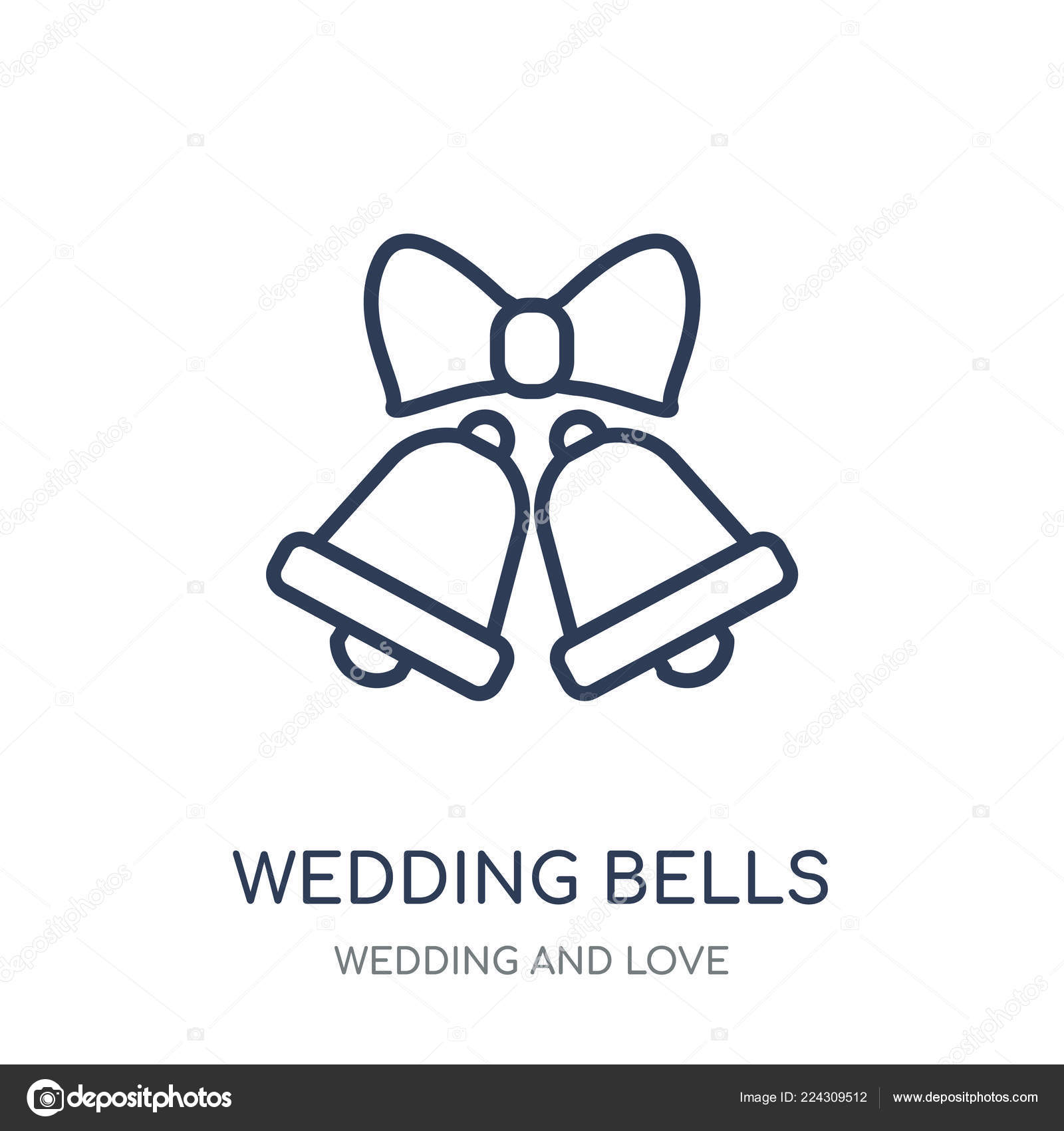 Wedding Bells Icon Wedding Bells Linear Symbol Design Wedding Love