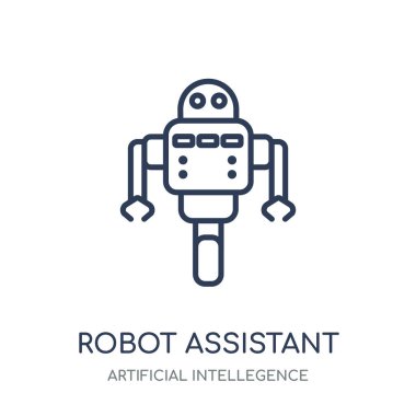 Robot asistanı simgesi. Robot asistanı doğrusal sembol tasarımı yapay Intellegence Collection.