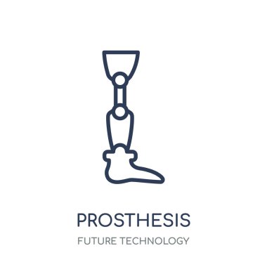 Protez simgesi. Protez doğrusal sembolü tasarım gelecek teknoloji Collection.