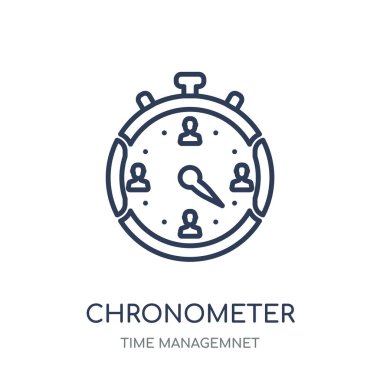 Kronometre simgesi. Chronometre doğrusal sembolü tasarım zamanı managemnet Collection.