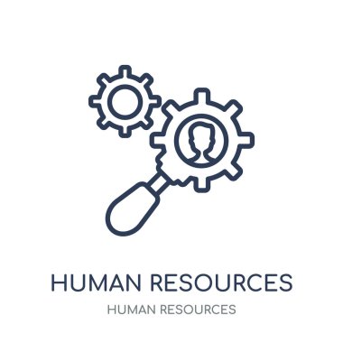 İnsan kaynakları simgesi. İnsan kaynakları insan kaynakları koleksiyonundan doğrusal sembolü tasarım.