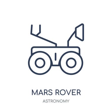 Mars rover simgesi. Mars rover doğrusal sembolü tasarım astronomi Collection.