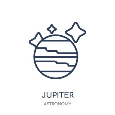 Jüpiter simgesi. Jüpiter doğrusal sembolü tasarım astronomi Collection.