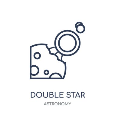 Çift Yıldız simgesi. Çift yıldız doğrusal sembolü tasarım astronomi Collection.