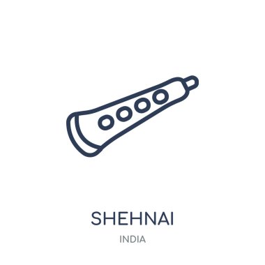 Viking'leri zurna simgesi. Hindistan koleksiyonundan Viking'leri zurna doğrusal sembolü tasarım. Beyaz arka plan üzerinde basit anahat öğesi vektör çizim.