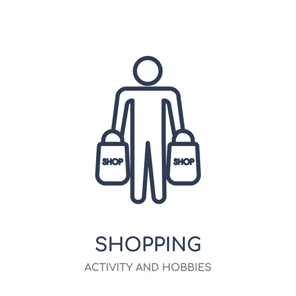 Shopping Icon Shopping Linear Symbol Design Activity Hobbies Collection Simple — Stock Vector