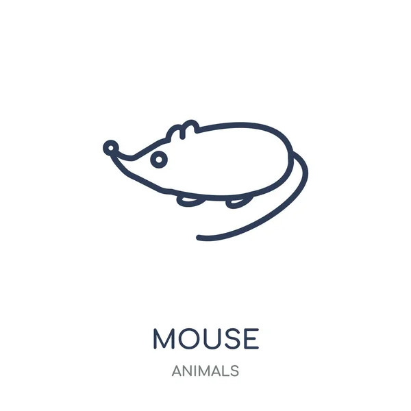 Ícone Rato Desenho Símbolo Linear Mouse Coleção Animais Desenho Simples — Vetor de Stock