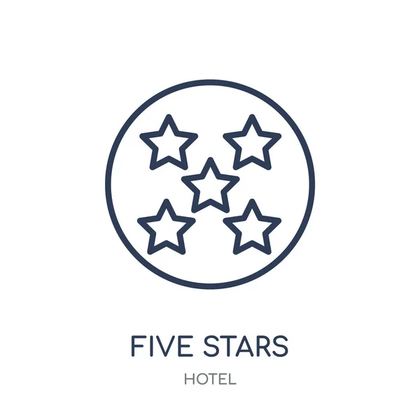 Icône Cinq Étoiles Design Symboles Linéaires Cinq Étoiles Collection Hotel — Image vectorielle
