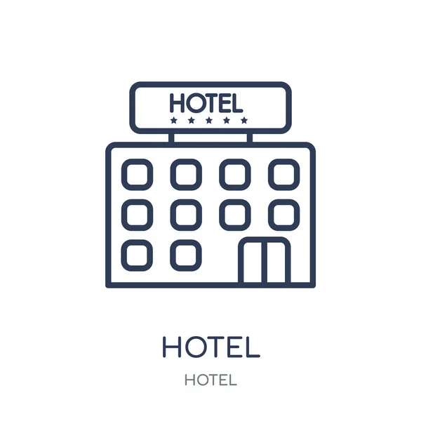 酒店图标 酒店线性符号设计从酒店集合 简单的大纲元素向量例证在白色背景 — 图库矢量图片