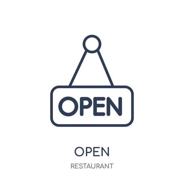 Open Het Pictogram Open Lineaire Symbool Ontwerp Uit Restaurant Collectie — Stockvector