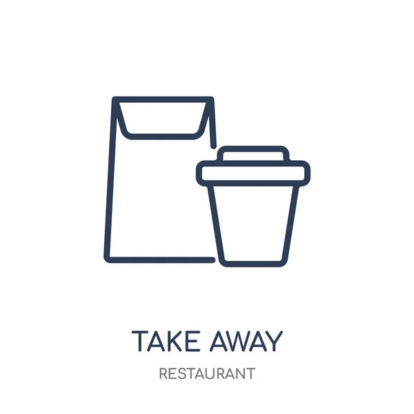 Ikone Mitnehmen Entfernen Sie Das Lineare Symboldesign Aus Der Restaurantsammlung — Stockvektor