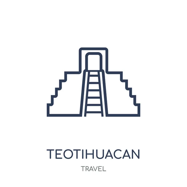 Icono Teotihuacan Teotihuacan Diseño Símbolo Lineal Colección Travel Esquema Simple — Vector de stock