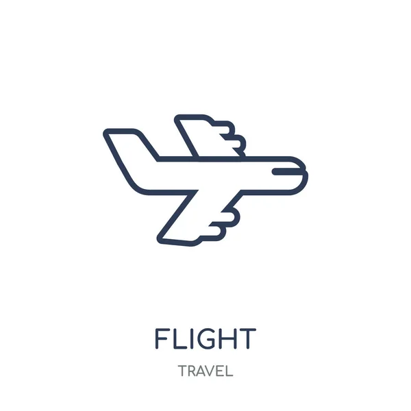 飛行のアイコン 飛行旅行コレクションから線形シンボル デザイン 白い背景の上の簡単なアウトライン要素ベクトル図 — ストックベクタ