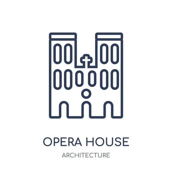 Icono Ópera Ópera Diseño Símbolo Lineal Colección Arquitectura Esquema Simple — Vector de stock