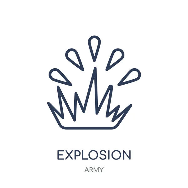 Icono Explosión Diseño Símbolo Lineal Explosión Colección Army — Vector de stock