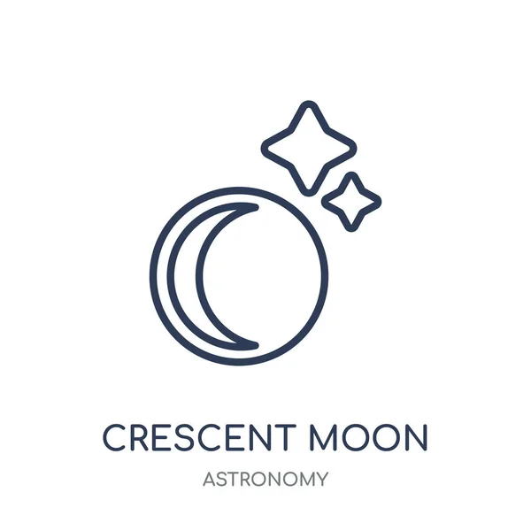 Icône Croissant Lune Conception Symboles Linéaires Croissant Lune Collection Astronomy — Image vectorielle