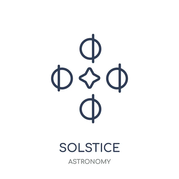 Icône Solstice Conception Symboles Linéaires Solstice Collection Astronomy — Image vectorielle
