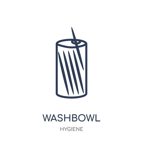 Washbowl Icon Washbowl Linear Symbol Design Hygiene Collection Simple Outline — Stock Vector