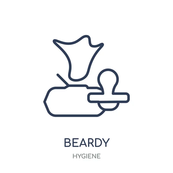 Beardy Icon Beardy Linear Symbol Design Hygiene Collection Simple Outline — Stock Vector