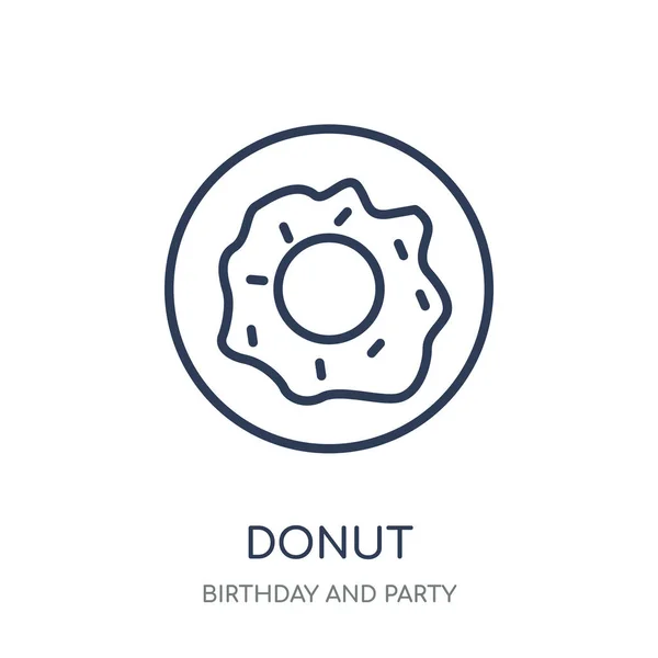 Ikon Donat Donat Desain Simbol Linear Dari Koleksi Ulang Tahun - Stok Vektor