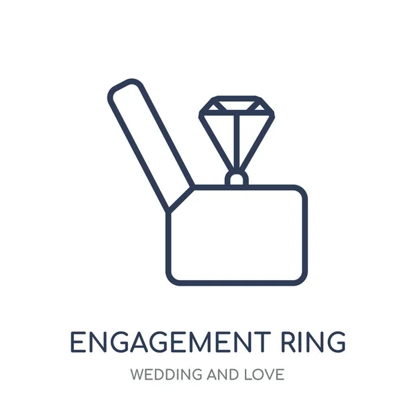 Verlobungsring Symbol Verlobungsring Lineare Symbolgestaltung Aus Der Hochzeits Und Liebes — Stockvektor