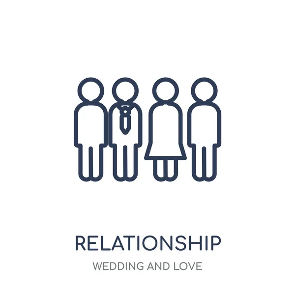 Ícone Relacionamento Design Símbolo Linear Relacionamento Casamento Coleção Amor Desenho —  Vetores de Stock