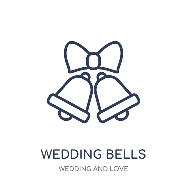 Wedding Bells Icon Wedding Bells Linear Symbol Design Wedding Love — Stock Vector