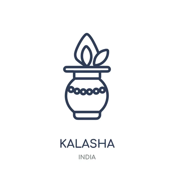 Icono Kalasha Diseño Símbolo Lineal Kalasha Colección India Esquema Simple — Vector de stock