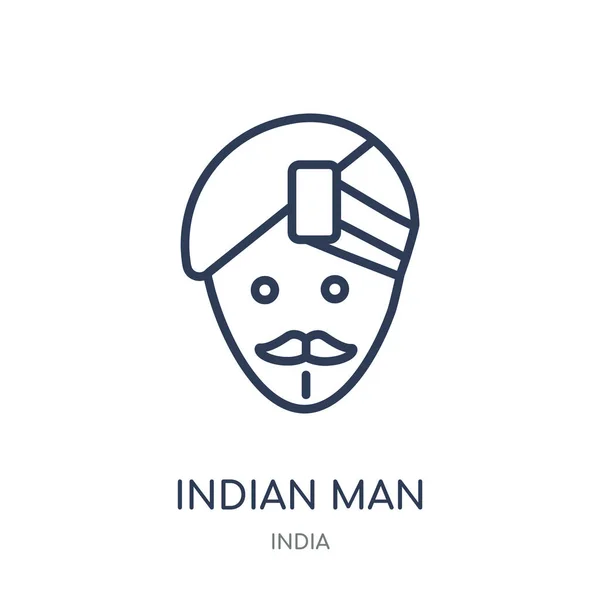 Індійська Значок Людини Індійський Чоловік Лінійних Символ Дизайн Індії Колекції — стоковий вектор