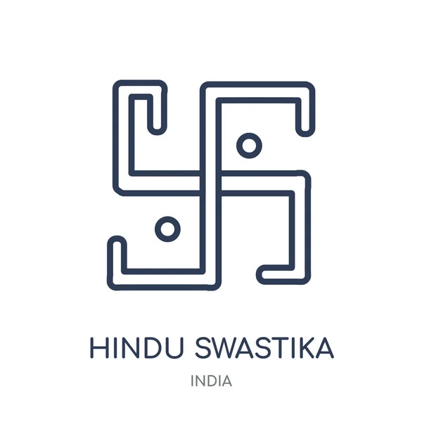Hinduiska Hakkorset Ikonen Hinduiska Hakkorset Linjär Symbol Design Från Indien — Stock vektor