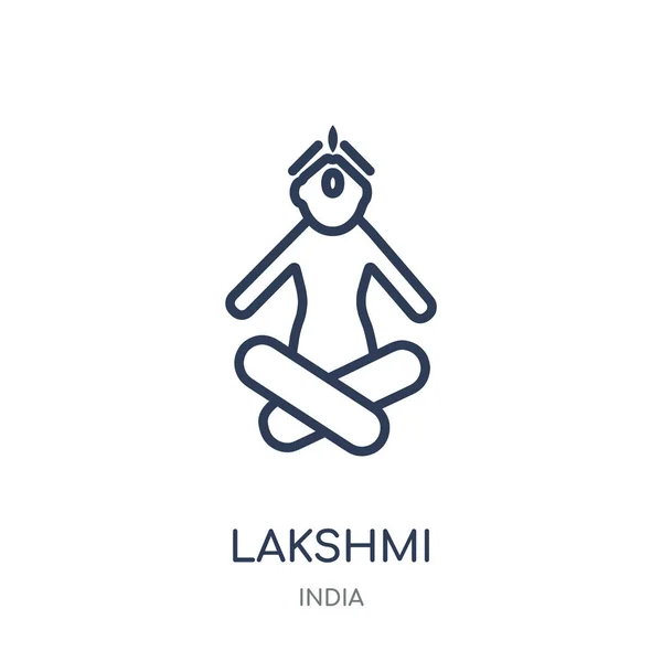 Lakshmi Ikon Lakshmis Lineære Symboldesign Fra Indias Samling Enkel Skisseelement – stockvektor