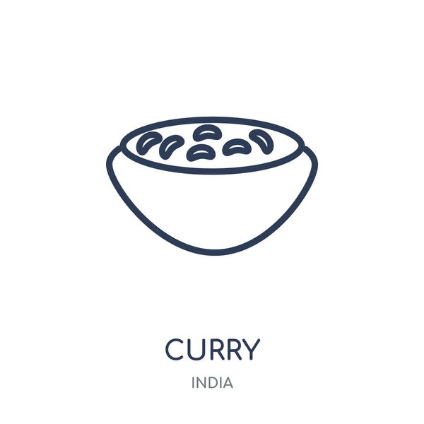 Curry icon. Curry linear symbol design from India collection. Simple outline element vector illustration on white background.