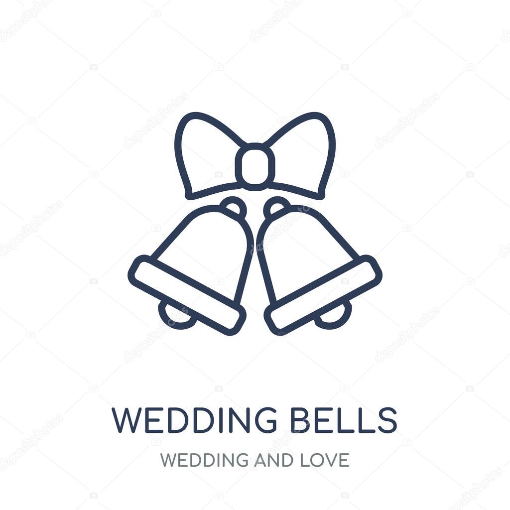 Wedding Bells icon. Wedding Bells linear symbol design from Wedding and love collection. Simple outline element vector illustration on white background.