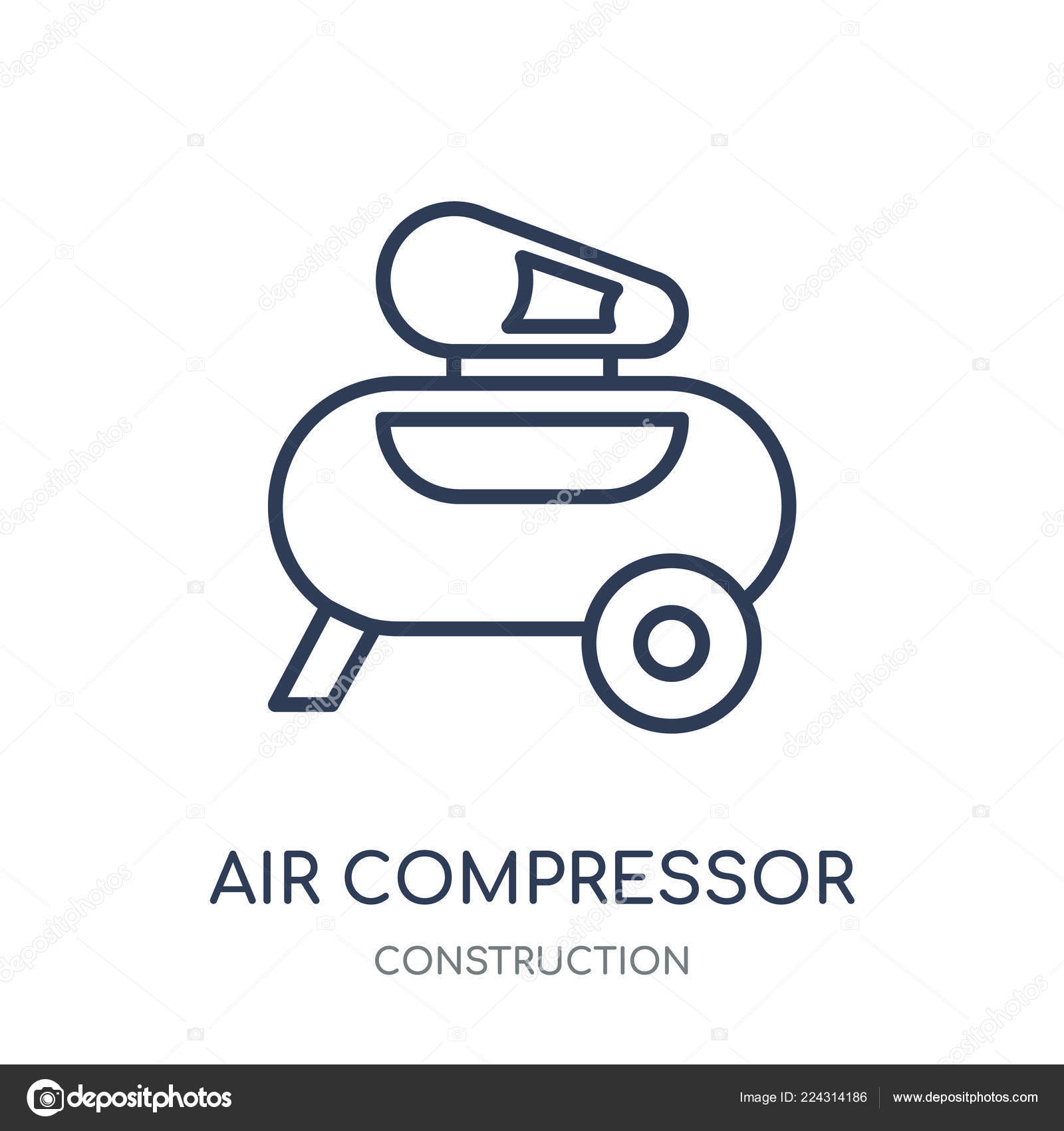 Icono Del Compresor Aire Diseño Del Símbolo Lineal Del Compresor Vector