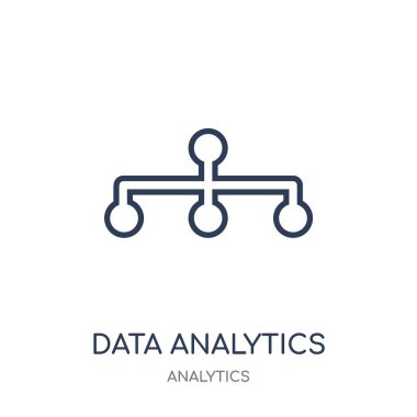 Veri analytics simgesi akış. Veri analitik doğrusal sembolü tasarım Analytics koleksiyonundan akışı. Beyaz arka plan üzerinde basit anahat öğesi vektör çizim.