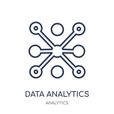 Veri analytics dairesel simgesi. Veri analytics dairesel doğrusal sembolü tasarım Analytics koleksiyonundan. Beyaz arka plan üzerinde basit anahat öğesi vektör çizim.